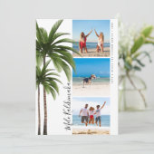 Palm Tree Mele Kalikimaka kerstfoto Collage Feestdagenkaart (Staand voorkant)