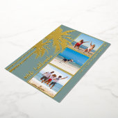 Palm Tree Mele Kalikimaka kerstfoto Gold Folie Feestdagenkaart (Gedraaid)