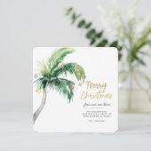 Palm Tree Merry Kerstmis uit ons nieuwe huis Aankondiging (Staand voorkant)