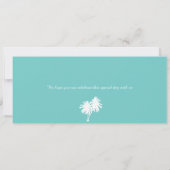 Palm Tree Mexico Boarding Pass Wedding Kaart (Achterkant)