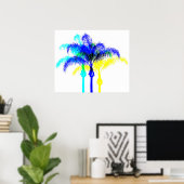 Palm Tree Miami Style Art Poster (Thuiskantoor)