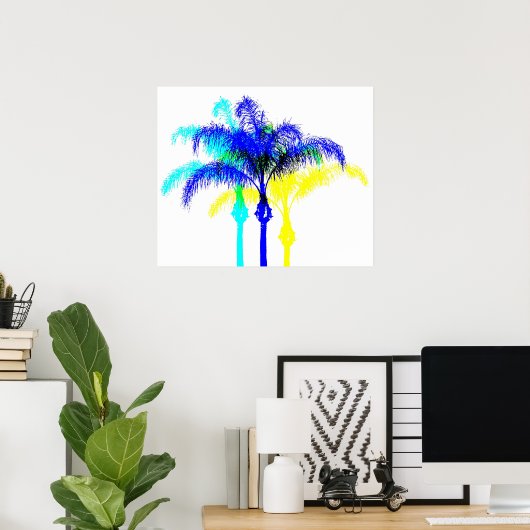 Palm Tree Miami Style Art Poster (Thuiskantoor)