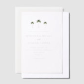 Palm Tree Minimal Elegant Huwelijk Vellum Uitnodigingen (Offset)