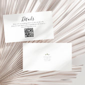 Palm Tree Minimal Script Details QR Code Wedding Informatiekaartje