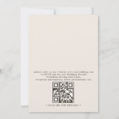 Palm Tree Minimalist Destination QR Code Wedding Kaart (Achterkant)