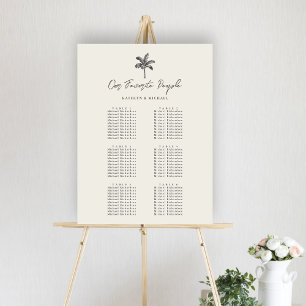 Palm Tree minimalistische bruiloft 6 tafel zitgraf Poster