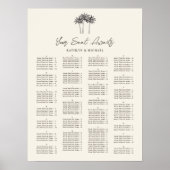 Palm Tree minimalistische bruiloft alfabetische zi Poster (Voorkant)