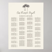 Palm Tree minimalistische bruiloft alfabetische zi Poster (Voorkant)