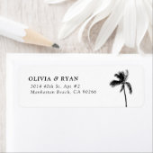 Palm Tree Modern Beach Retouradres Labels (Insitu)