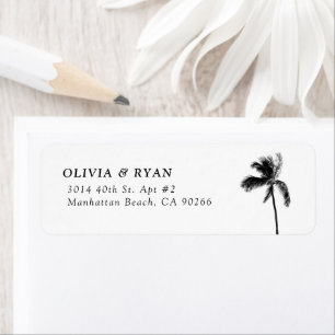 Palm Tree Modern Beach Retouradres Labels
