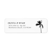 Palm Tree Modern Beach Retouradres Labels (Voorkant)