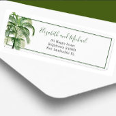 Palm Tree Modern Elegant Green Etiket