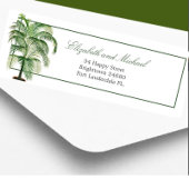 Palm Tree Modern Elegant Green Etiket