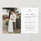 Palm Tree Monogram Beach Engagement Party Kaart (Voorkant)