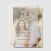 Palm Tree Monogram Crest Vellum Beach Wedding Uitnodigingen (Offset (Koppel))