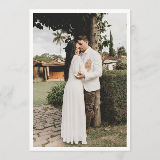 Palm Tree Monogram Photo Beach Engagement Party Kaart (Achterkant)