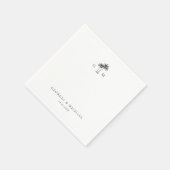 Palm Tree Monogram Tropical Destination Wedding Servet (Hoek)