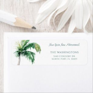 Palm Tree Moving Coastal Return-adres Etiket