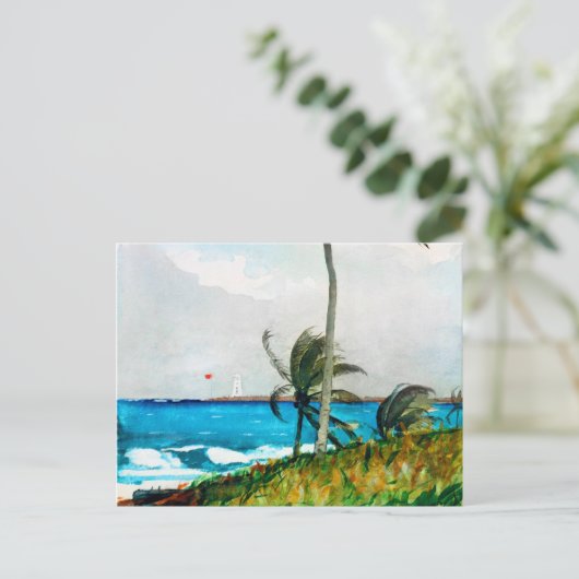 Palm Tree Nassau van Winslow Homer Briefkaart (Staand voorkant)