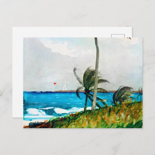 Palm Tree Nassau van Winslow Homer Briefkaart (Voorkant / Achterkant)
