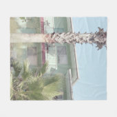 PALM TREE NEAR WHITCONCRETE HOUSE FLEECE DEKEN (Voorkant (Horizontaal))