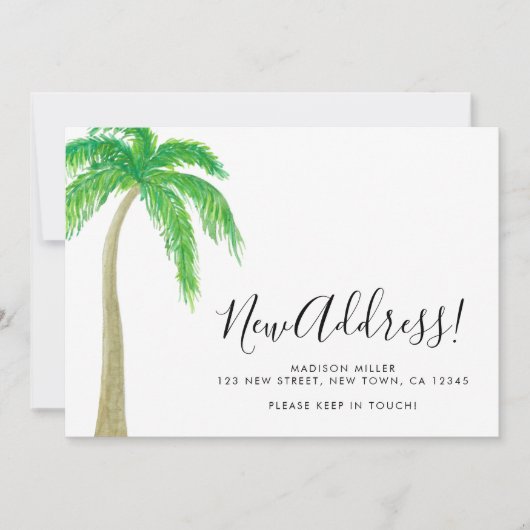 Palm Tree New Address Moving  Aankondiging (Voorkant)
