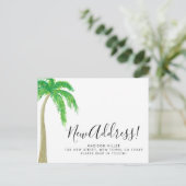Palm Tree New Address Moving Aankondigingskaart (Staand voorkant)