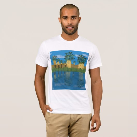 Palm Tree Oasis California Coachella Valley woesti T-shirt (Voorkant volledig)