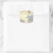 Palm Tree Ocean Sunset Retouradres Vierkante Sticker (Tas)