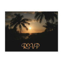Palm Tree Ocean Sunset RSVP