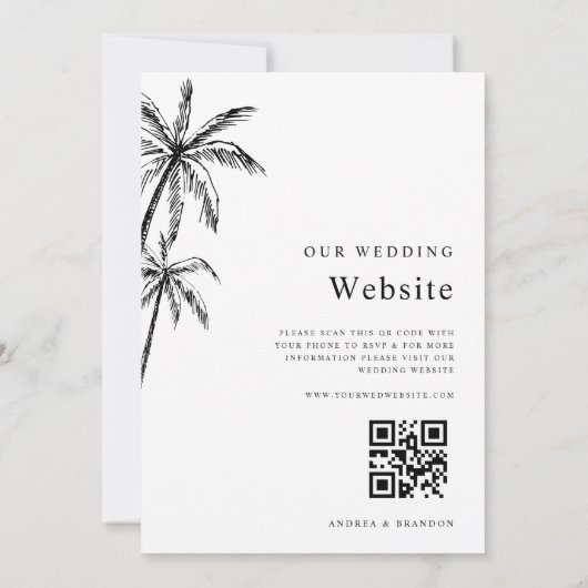 Palm Tree Ontmoet ons in Travel Destination Bruilo Kaart (Achterkant)