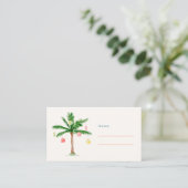 Palm Tree Ornamenten Kerstmis in juli Party Naam Plaatskaartje (Staand voorkant)