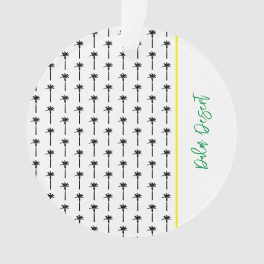 Palm Tree Patroon Reizen LOCATIE Woestijn Chic Ornament (voorkant)