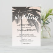 Palm Tree Peach Dust Beach Weddenschap Kaart (Staand voorkant)