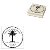 Palm Tree Personalised Return Address Rubberstempel (Gestempeld)