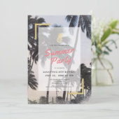 Palm Tree & Pineapple Summer Party Verjaardag voor Kaart (Staand voorkant)