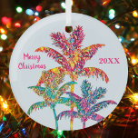 Palm Tree Pop Art Ornament<br><div class="desc">Palm Tree Pop Art Ornament is een kleurrijk ontwerp dat ik heb gemaakt van een afbeelding palmbomen dat ik heb genomen en heb omgezet in kleurrijke palmboom pop kunst. Dit is ideaal als jij of iemand die je kent van warm weer en de tropen houdt. Aanpassen met uw bericht en...</div>