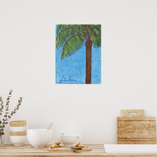 Palm Tree-Poster van Julia Hanna Poster (Keuken)