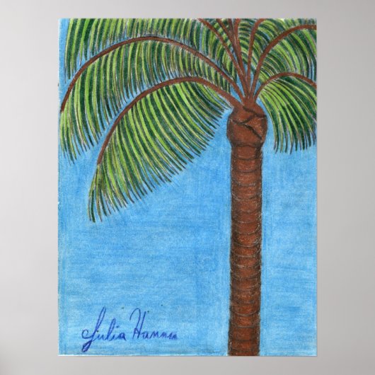 Palm Tree-Poster van Julia Hanna Poster (Voorkant)