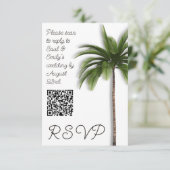 Palm Tree QR-code Evenement Bruiloft RSVP Kaartje (Staand voorkant)