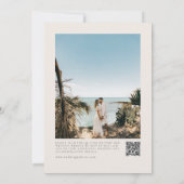 Palm Tree QR Code Photo Wedding Invitation Kaart (Achterkant)