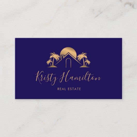 Palm Tree Real Estate Professional House Voeg foto Visitekaartje (Voorkant)
