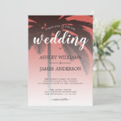 Palm Tree Red Beach Weddenschap Kaart (Staand voorkant)