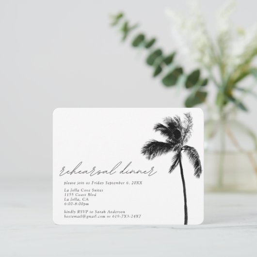 Palm Tree repetitie diner bruiloft behuizing Kaart (Staand voorkant)