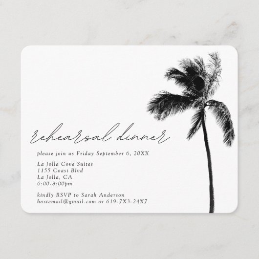 Palm Tree repetitie diner bruiloft behuizing Kaart (Voorkant)