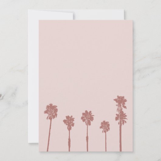 Palm Tree Romance Suite Bruiloft Kaart (Achterkant)
