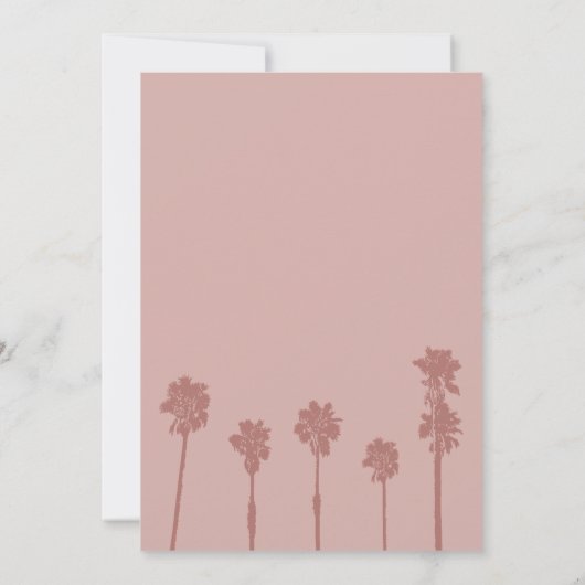 Palm Tree Romance Suite Bruiloft Kaart (Achterkant)