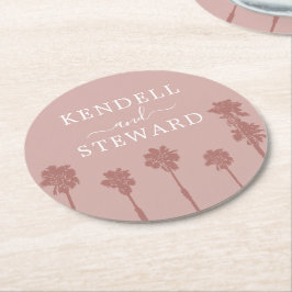 Palm Tree Romance Trouwsuite Papier Onderzetter