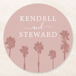 Palm Tree Romance Trouwsuite Papier Onderzetter