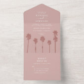 Palm Tree Romance Wedding Suite All In One Uitnodiging (Binnen)
